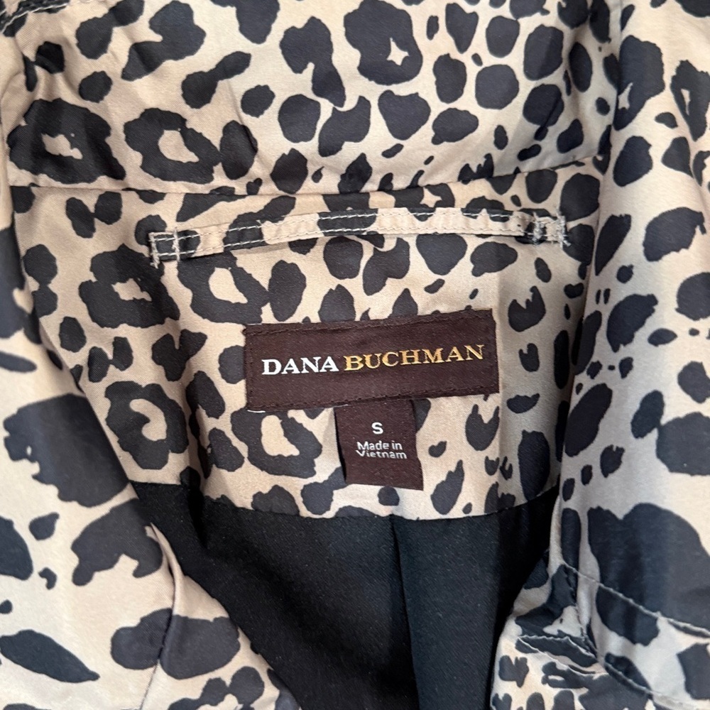 Dana Buchman Leopard Print Lined Belted Trench Coat - Picture 2 of 5